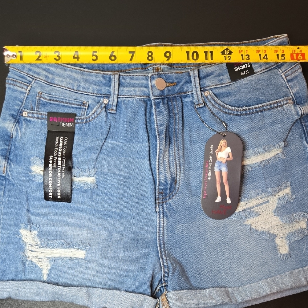 Simple Society Light Blue Distressed Jean Shorts - Picture 9 of 12
